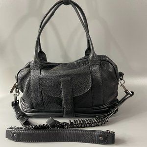 Fabiola Pedrazzini Milan Black Padded Leather Satchel/Crossbody Bag